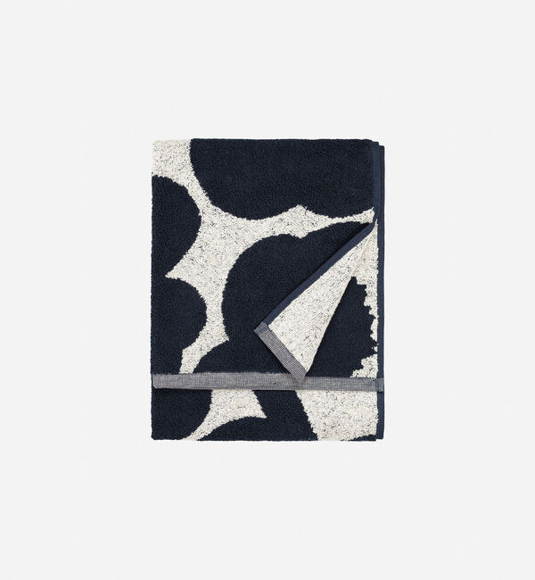 Marimekko「Unikko ハンドタオル」|タオル|ｺｯﾄﾝ&times;ﾀﾞｰｸﾌﾞﾙｰ