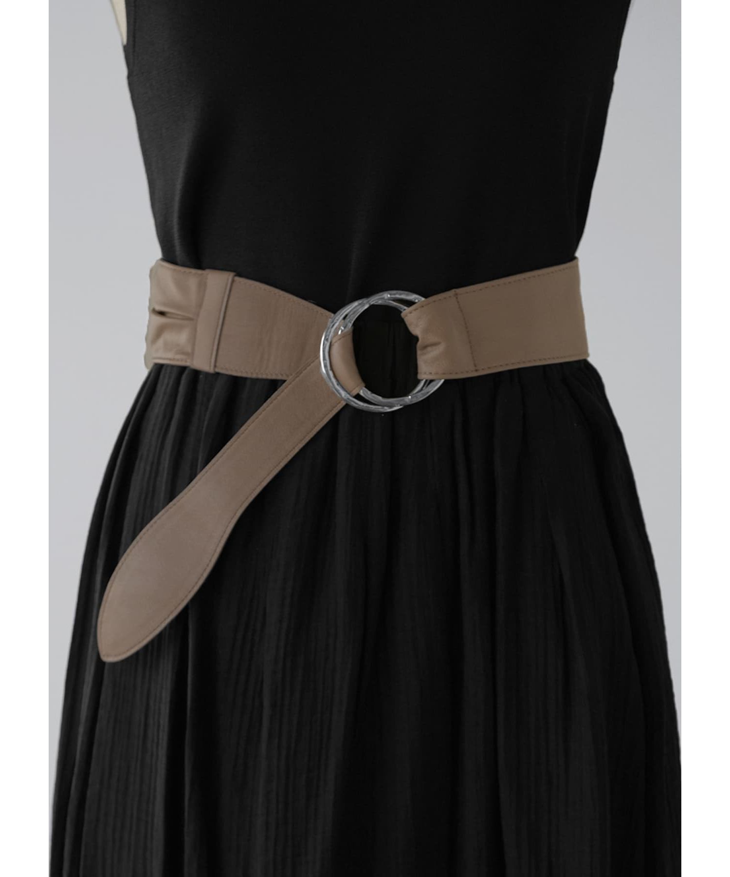 STYLE DELI「ダブルリングレザーサッシュベルト／SV金具」|ベルト|モカグレー