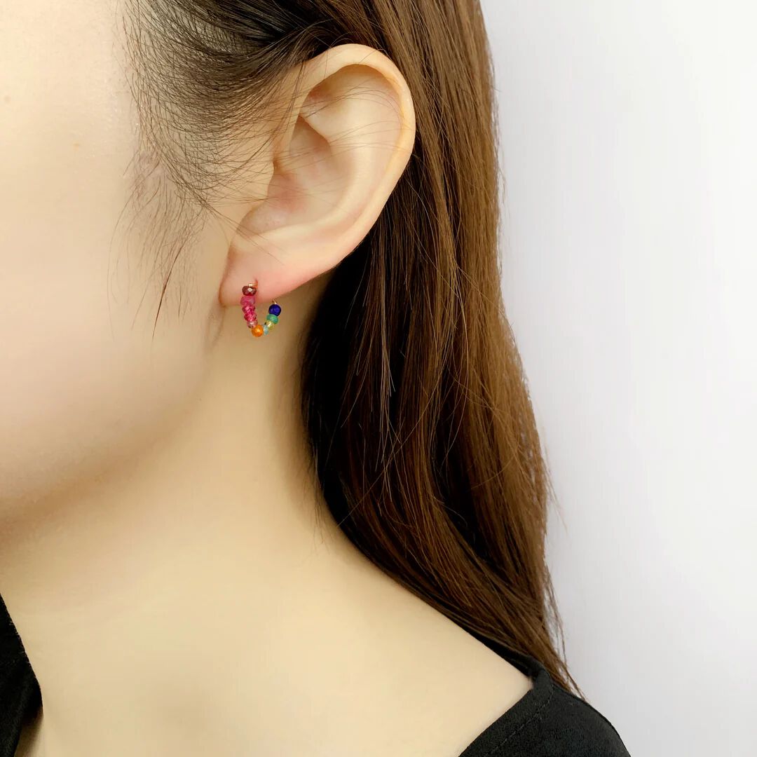 KAORU「グリッター ピアス マルチカラー／K10ピンクゴールド」|ピアス|