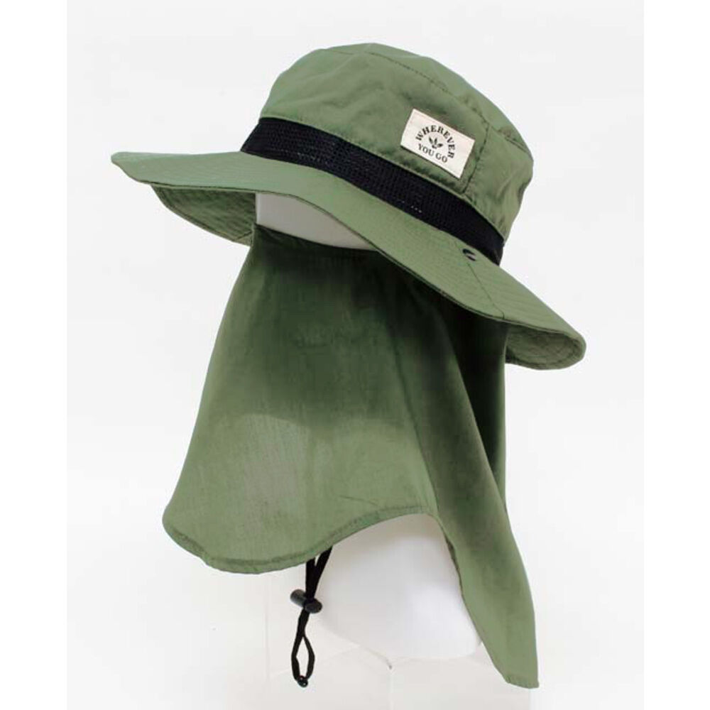 BACKYARD FAMILY「uv カット ガーデニング 帽子 通販 おしゃれ サファリハット レディース ネックガード」|ハット|グリーン1