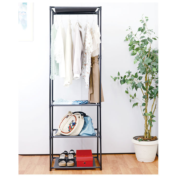 BACKYARD FAMILY「ハンガーラック 通販 3段 軽量 ハンガー ラック 衣類掛け パイプラック 棚 スチール 不織布」|その他|