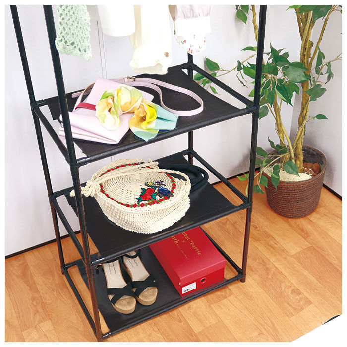 BACKYARD FAMILY「ハンガーラック 通販 3段 軽量 ハンガー ラック 衣類掛け パイプラック 棚 スチール 不織布」|その他|