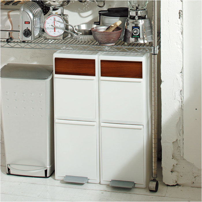 like-it「like-it ライクイット ゴミ箱 2段 通販 ごみ箱 木目調 ダストボックス 分別 ゴミ 縦型」|ダストボックス|