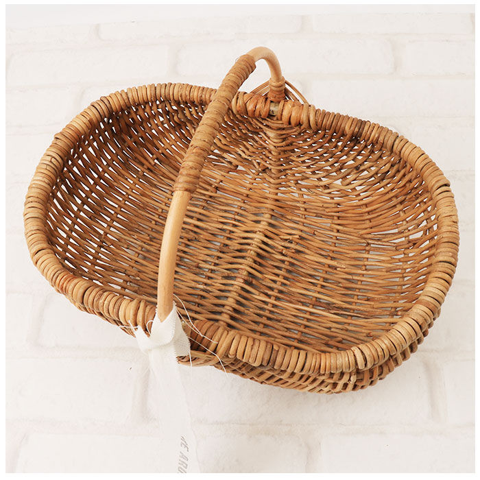 BACKYARD FAMILY「ラタン バスケット L 通販 かご カゴ アラログ ハンドル 編み ピクニック 小物入れ 収納 藤」|その他|