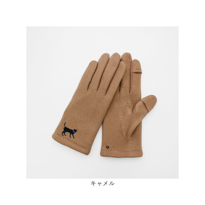 BACKYARD FAMILY「クロダ 手袋 レディース 通販 グローブ 手ぶくろ 暖かい かわいい ねこ スマートフォン対応」|手袋|
