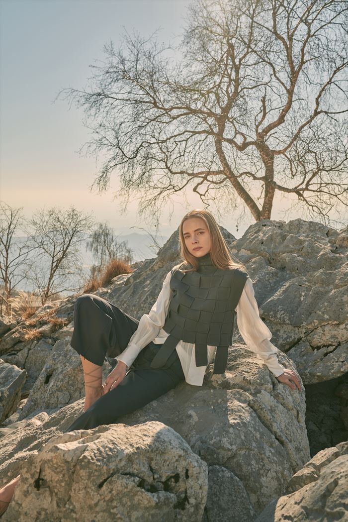 BACKYARD FAMILY「MIND マインド バスケット編み ベスト 通販 ニット レイヤード ニットベスト 重ね着」|その他|