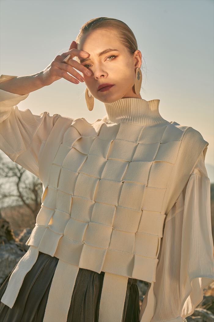 BACKYARD FAMILY「MIND マインド バスケット編み ベスト 通販 ニット レイヤード ニットベスト 重ね着」|その他|