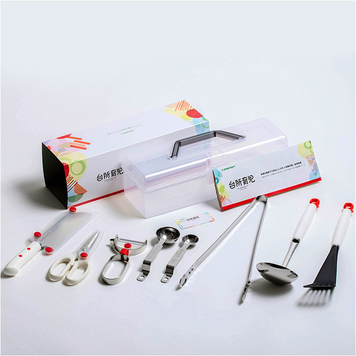 BACKYARD FAMILY「台所育児 7点セット 通販 包丁 子供 ピーラー キッチン鋏 軽量スプーン 菜箸 トング おたま」|その他|
