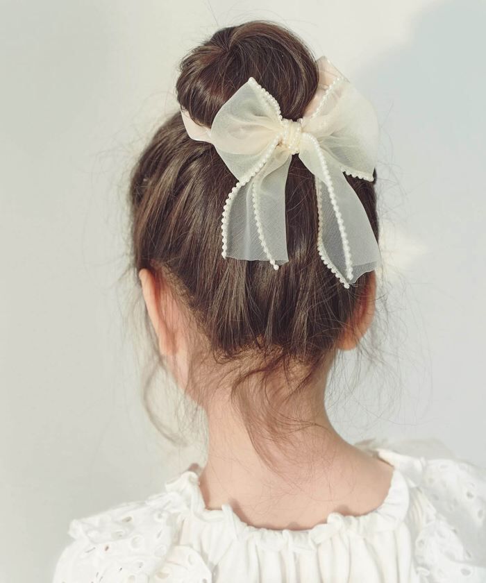 BACKYARD FAMILY「シュシュ 子供 リボン 大きめ パール 通販 ヘアゴム 髪飾り 子ども こども キッズ 女の子」|その他|