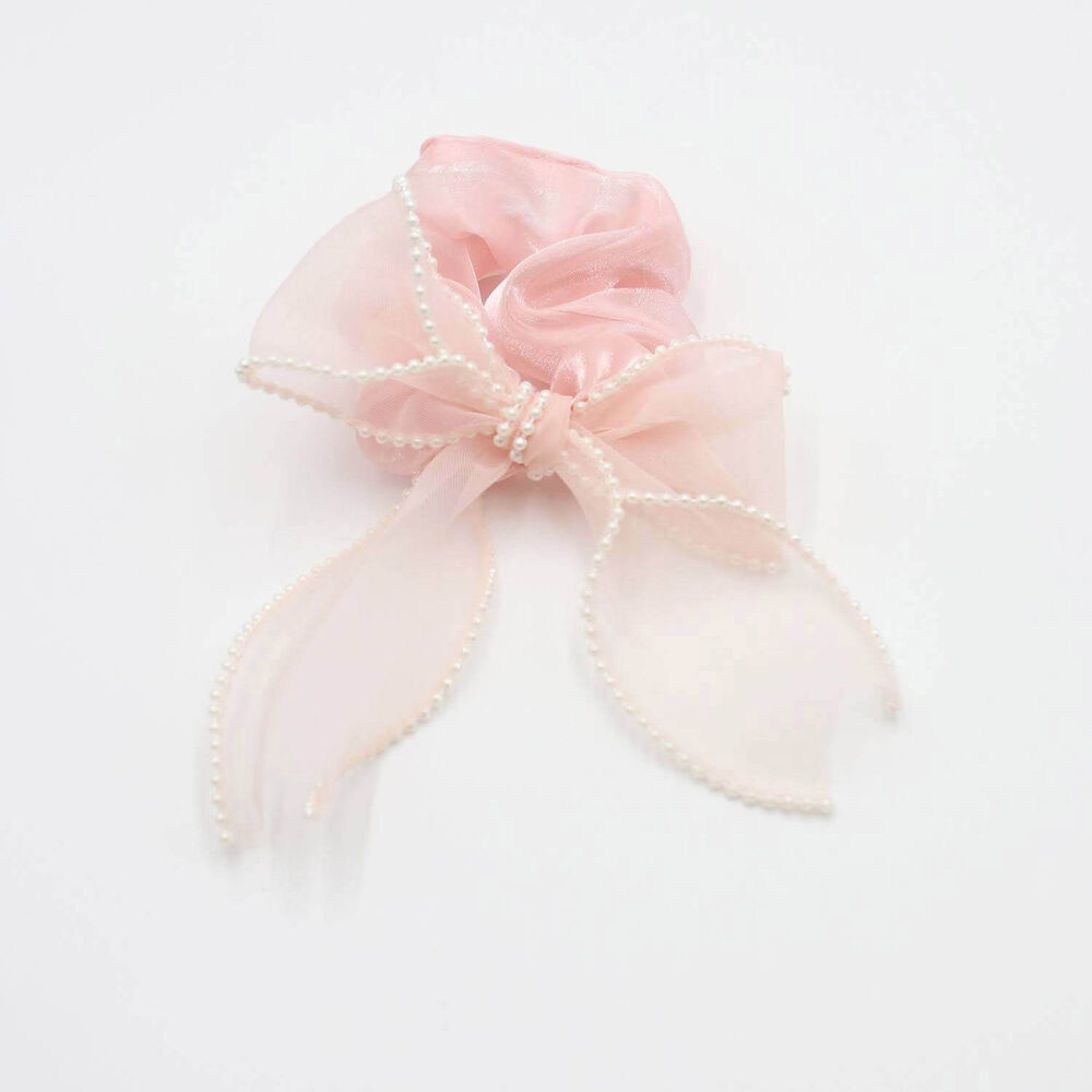 BACKYARD FAMILY「シュシュ 子供 リボン 大きめ パール 通販 ヘアゴム 髪飾り 子ども こども キッズ 女の子」|その他|ピンク1