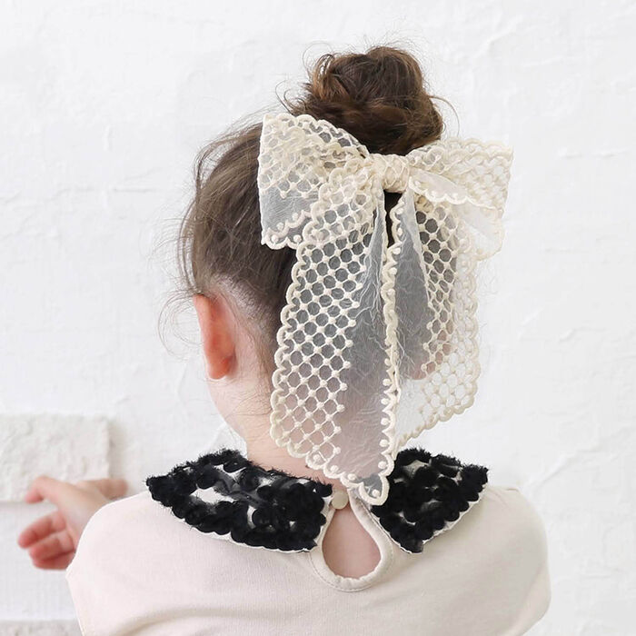 BACKYARD FAMILY「Rora バレッタ キッズ 通販 ミルフルル 髪飾り ヘアクリップ 髪留め リボン 大きめ レース」|その他|