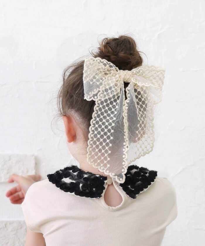BACKYARD FAMILY「Rora バレッタ キッズ 通販 ミルフルル 髪飾り ヘアクリップ 髪留め リボン 大きめ レース」|その他|