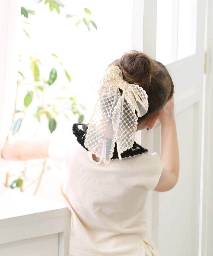 BACKYARD FAMILY「Rora バレッタ キッズ 通販 ミルフルル 髪飾り ヘアクリップ 髪留め リボン 大きめ レース」|その他|