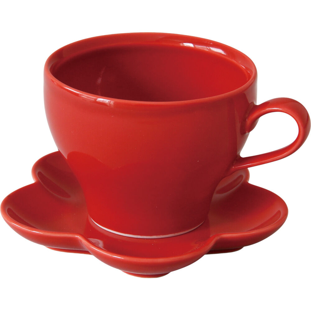 BACKYARD FAMILY「波佐見焼 カップ ソーサー 通販 日本製 カップアンドソーサー セット カップ＆ソーサー」|グラス・マグカップ|レッド1