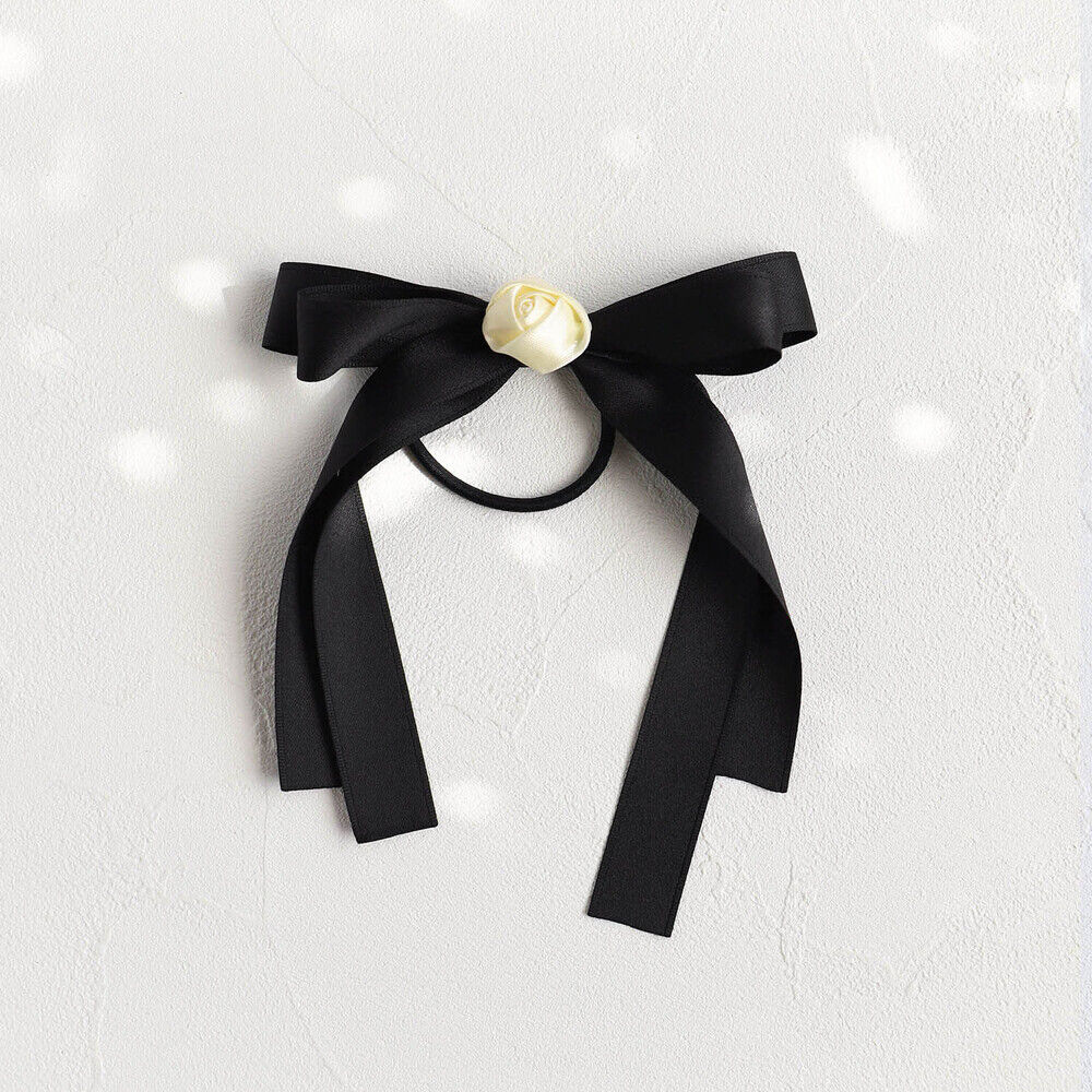 BACKYARD FAMILY「Rora ヘアゴム キッズ 通販 ローズ リボン 髪ゴム 髪飾り 髪どめ 髪留め ヘアアクセサリー」|その他|ブラック1