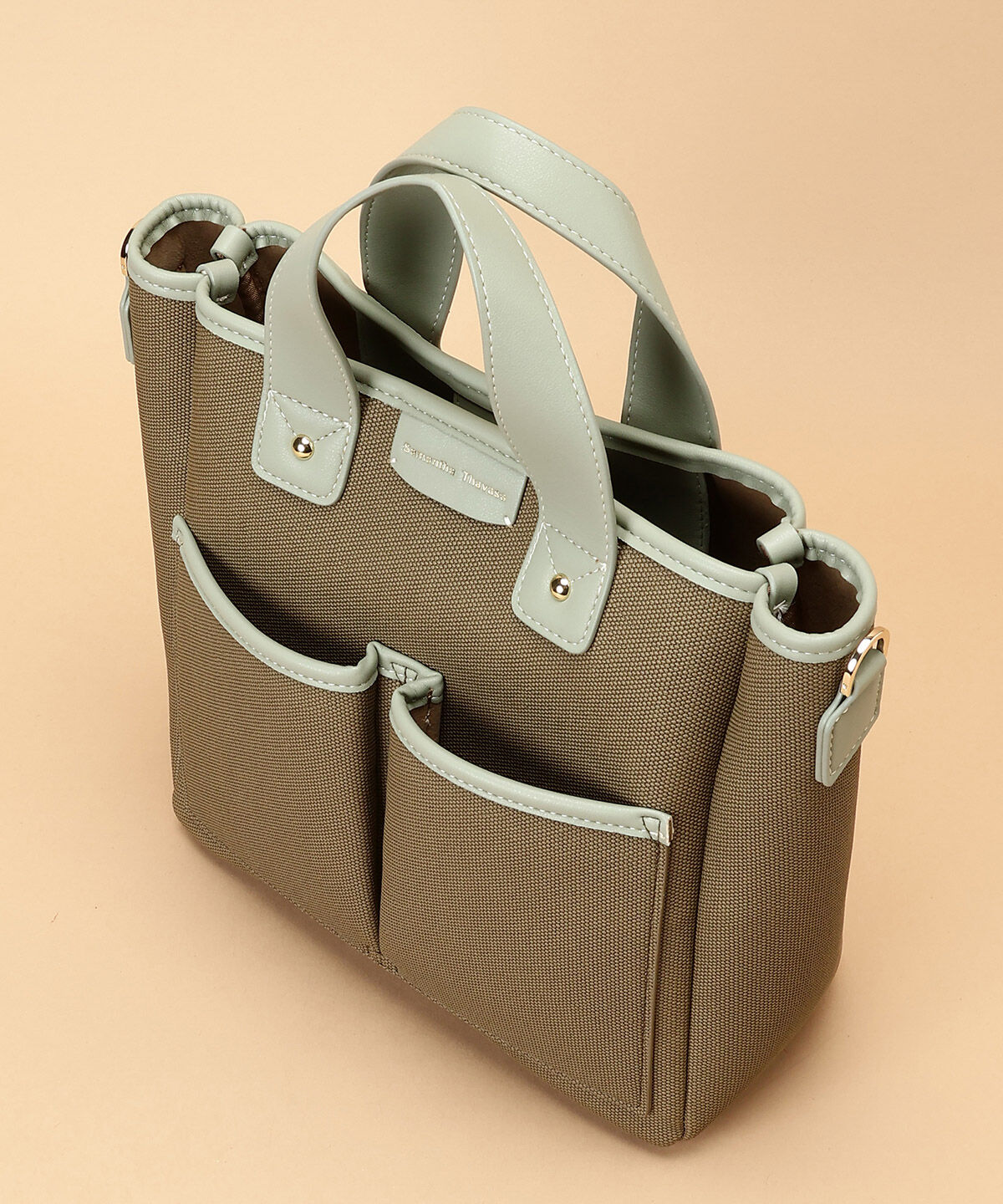 Samantha Thavasa「キャンバスデザイン 合皮スクエアトートバッグ 小サイズ」|トートバッグ|