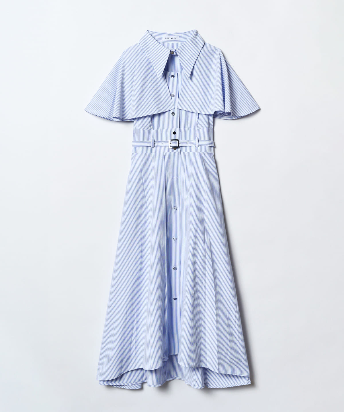 REDYAZEL「ケープフレアストライプワンピース」|ワンピース|