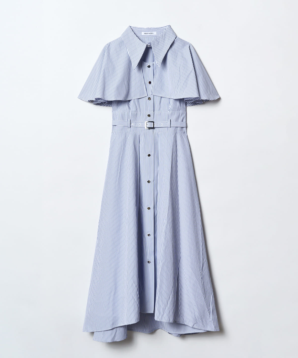 REDYAZEL「ケープフレアストライプワンピース」|ワンピース|