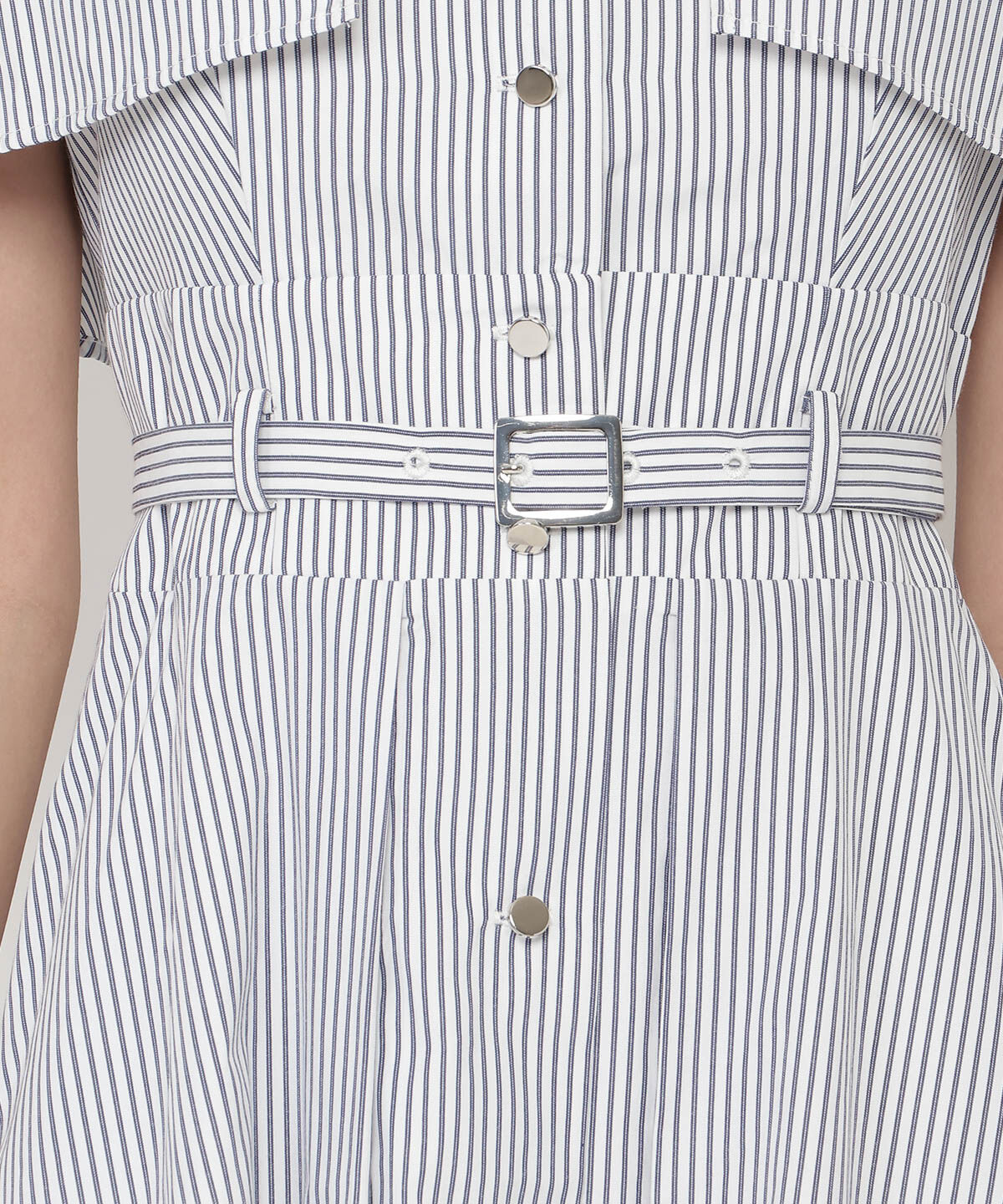 REDYAZEL「ケープフレアストライプワンピース」|ワンピース|