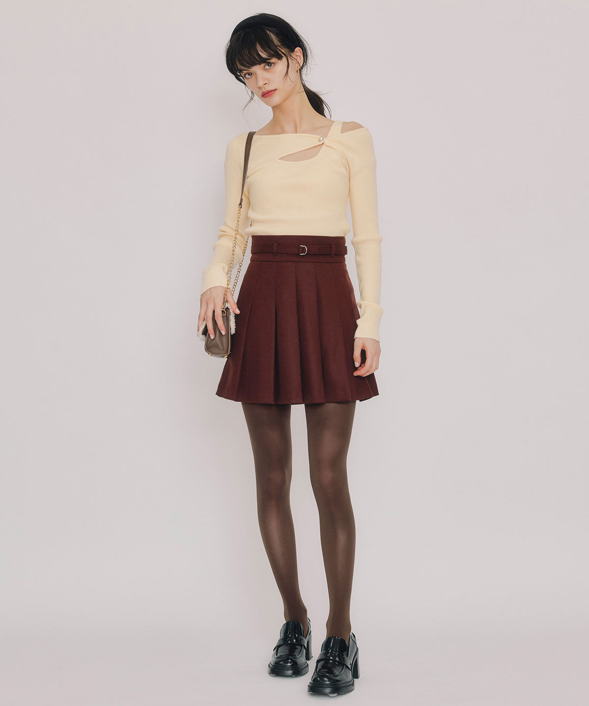 REDYAZEL「アシンメトリーレイヤードライクニットプルオーバー」|ニット・セーター|