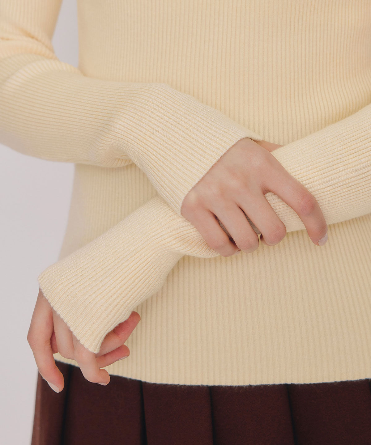 REDYAZEL「アシンメトリーレイヤードライクニットプルオーバー」|ニット・セーター|