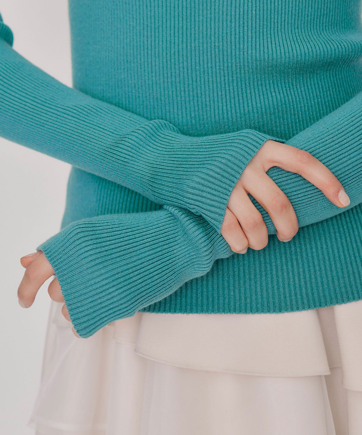 REDYAZEL「アシンメトリーレイヤードライクニットプルオーバー」|ニット・セーター|