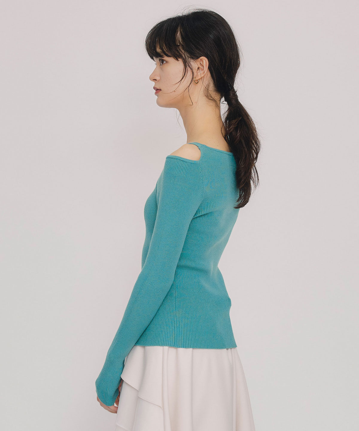 REDYAZEL「アシンメトリーレイヤードライクニットプルオーバー」|ニット・セーター|