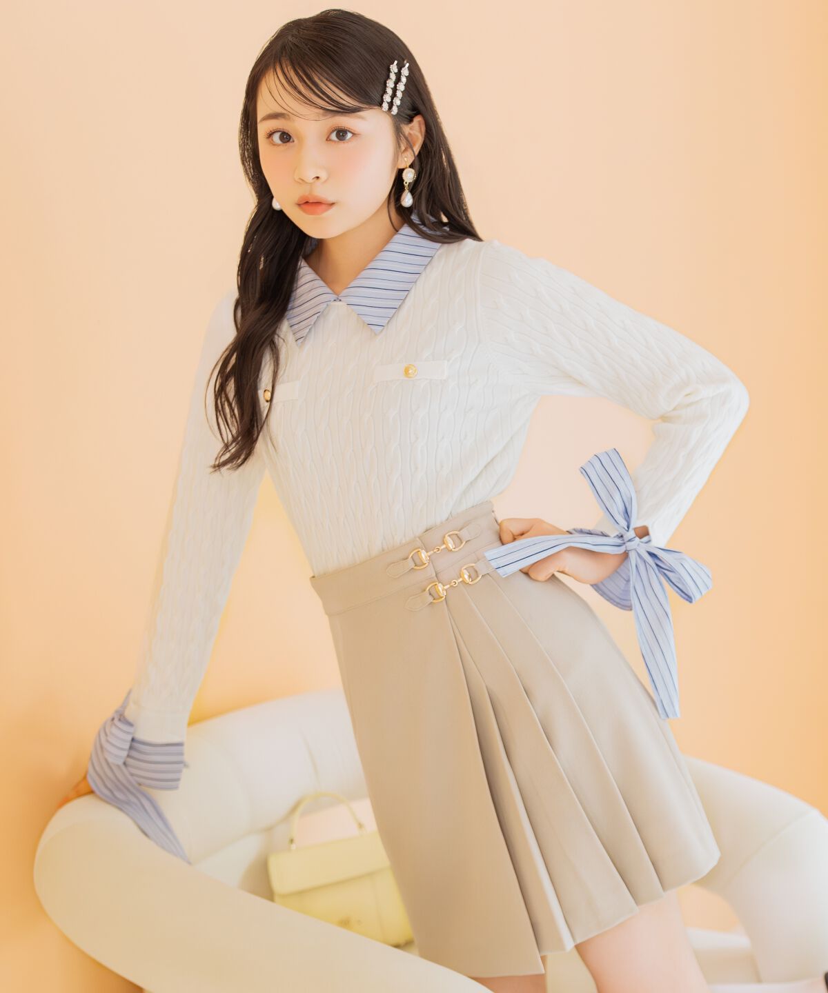 WILLSELECTION「ビットデザインプリーツミニスカパン」|フレア|