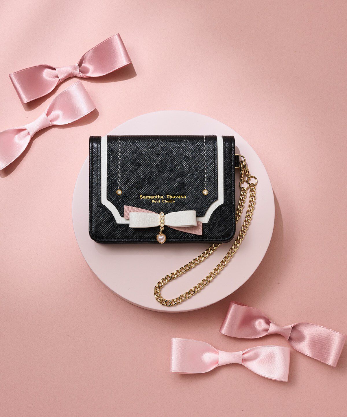 Samantha Thavasa Petit Choice「バイカラーリボン パスケース」|定期入れ|