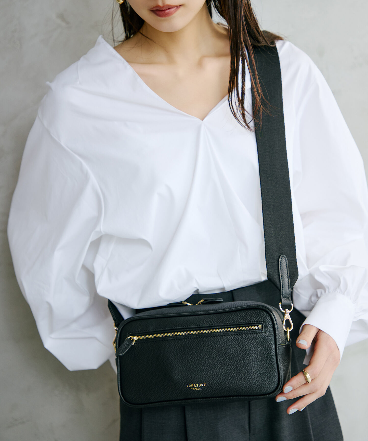 TOPKAPI TREASURE「【TREASURE TOPKAPI】シュリンクレザー スクエア 2way ショルダー バッグ」|ショルダー・メッセンジャー|