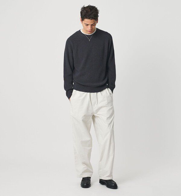 BEAUTY&YOUTH UNITED ARROWS「ブークレ ミックス 12ゲージ アゼ クルーネック ニット ウォッシャブル」|ニット・セーター|