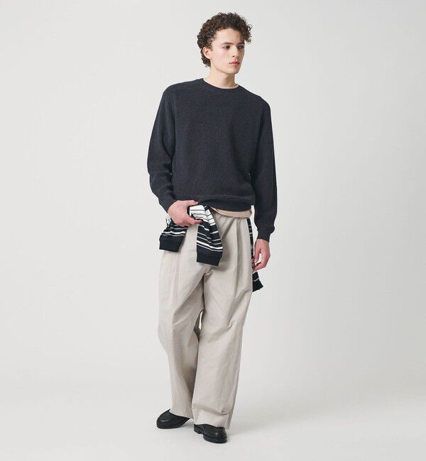 BEAUTY&YOUTH UNITED ARROWS「ブークレ ミックス 12ゲージ アゼ クルーネック ニット ウォッシャブル」|ニット・セーター|