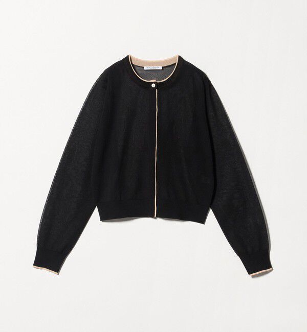 BEAUTY&YOUTH UNITED ARROWS「ライン クルーネック カーディガン ウォッシャブル」|カーディガン|BLACK