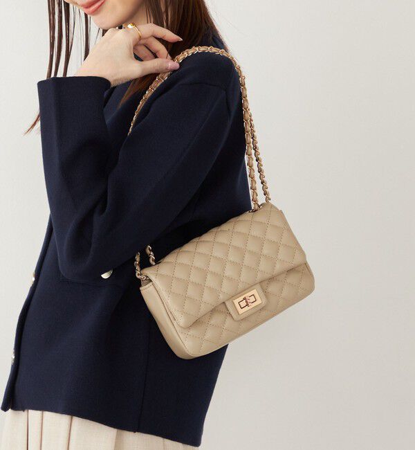 SHIPS Colors 「SHIPS Colors:キルティング チェーン バッグ◇」|ショルダー・メッセンジャー|ベージュ