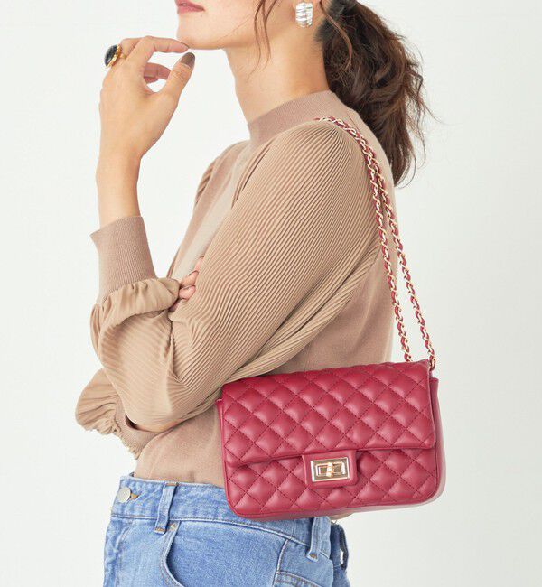 SHIPS Colors 「SHIPS Colors:キルティング チェーン バッグ◇」|ショルダー・メッセンジャー|レッド