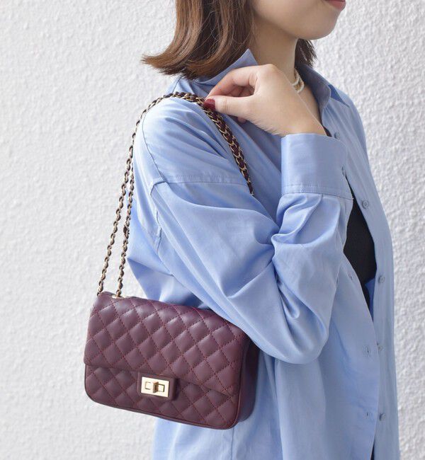 SHIPS Colors 「SHIPS Colors:キルティング チェーン バッグ◇」|ショルダー・メッセンジャー|ワイン
