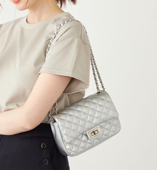 SHIPS Colors 「SHIPS Colors:キルティング チェーン バッグ◇」|ショルダー・メッセンジャー|シルバー