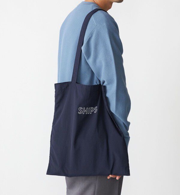 SHIPS「【WEB限定】SHIPS: パッカブル ナイロン SHIPSロゴ エンブロイダリー トート バッグ」|トートバッグ|