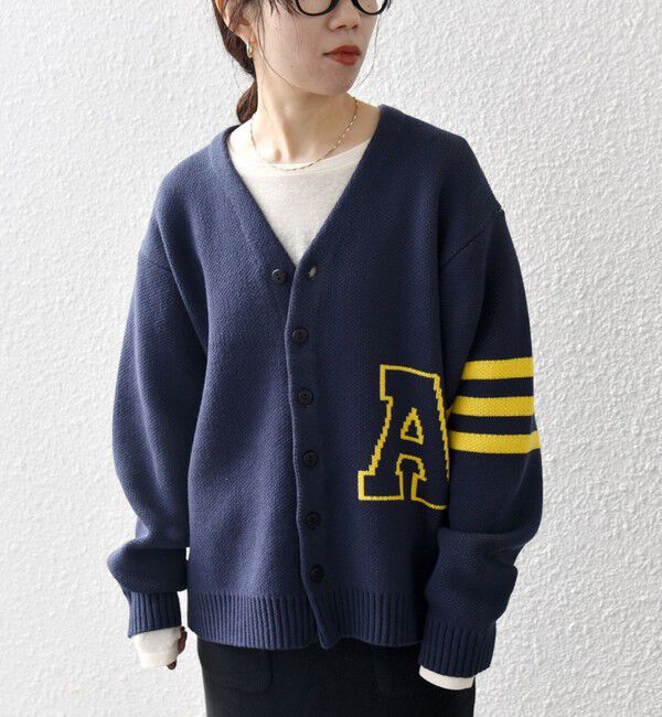 SHIPS any「【SHIPS any別注】sports wear:〈手洗い可能〉レタード ニット カーディガン◇」|カーディガン|