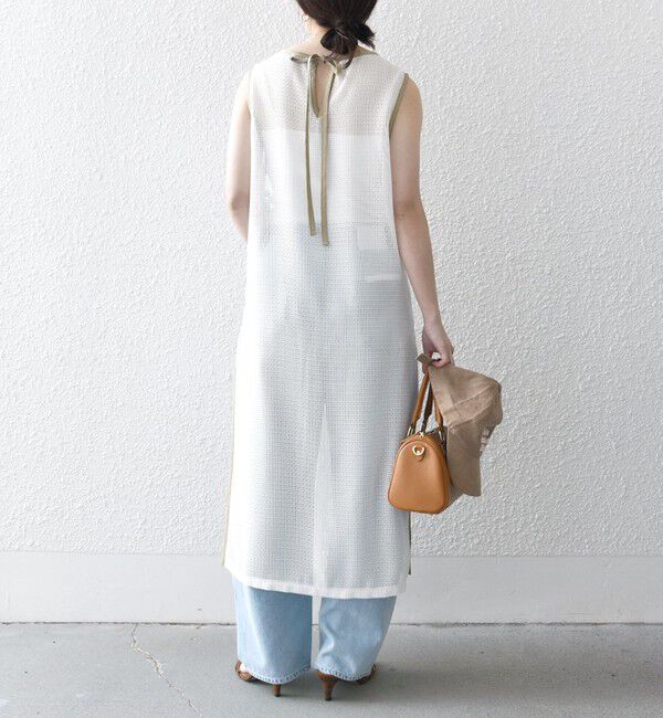 SHIPS any「SHIPS any:〈手洗い可能〉メッシュ レイヤード ノースリーブ ワンピース」|ワンピース|