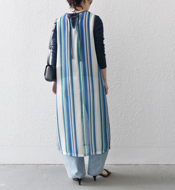 SHIPS any「SHIPS any:〈手洗い可能〉メッシュ レイヤード ノースリーブ ワンピース」|ワンピース|