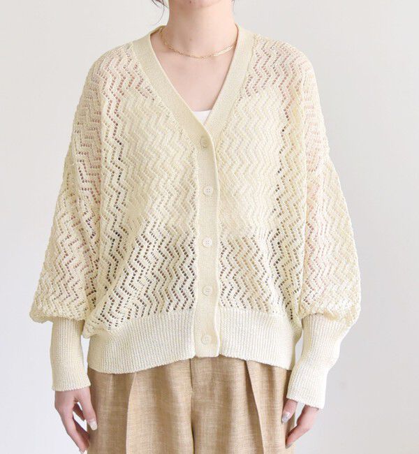 quaranciel「quaranciel:〈手洗い可能〉バルキーレース ドルマン スリーブ カーディガン」|カーディガン|