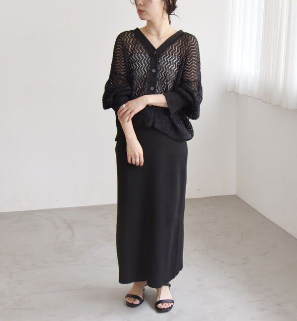 quaranciel「quaranciel:〈手洗い可能〉バルキーレース ドルマン スリーブ カーディガン」|カーディガン|