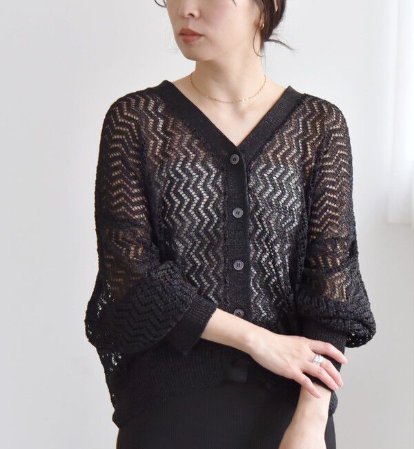 quaranciel「quaranciel:〈手洗い可能〉バルキーレース ドルマン スリーブ カーディガン」|カーディガン|