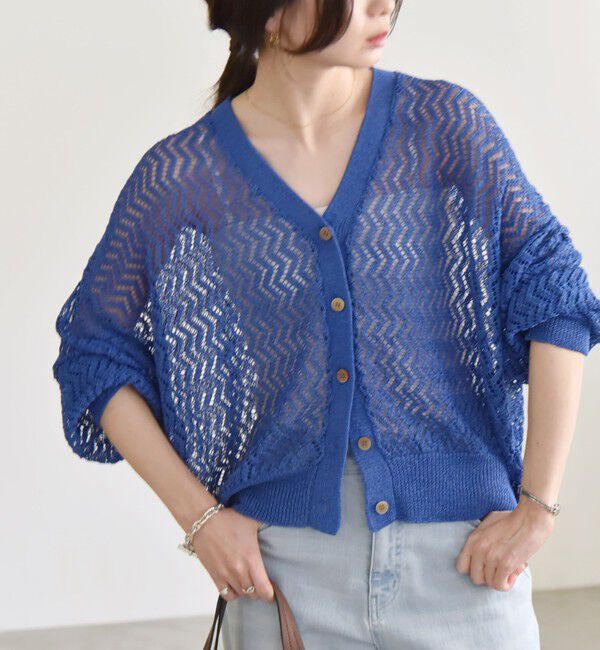 quaranciel「quaranciel:〈手洗い可能〉バルキーレース ドルマン スリーブ カーディガン」|カーディガン|