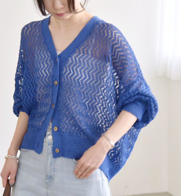 quaranciel「quaranciel:〈手洗い可能〉バルキーレース ドルマン スリーブ カーディガン」|カーディガン|