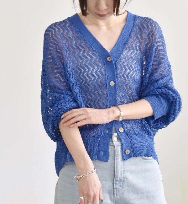 quaranciel「quaranciel:〈手洗い可能〉バルキーレース ドルマン スリーブ カーディガン」|カーディガン|