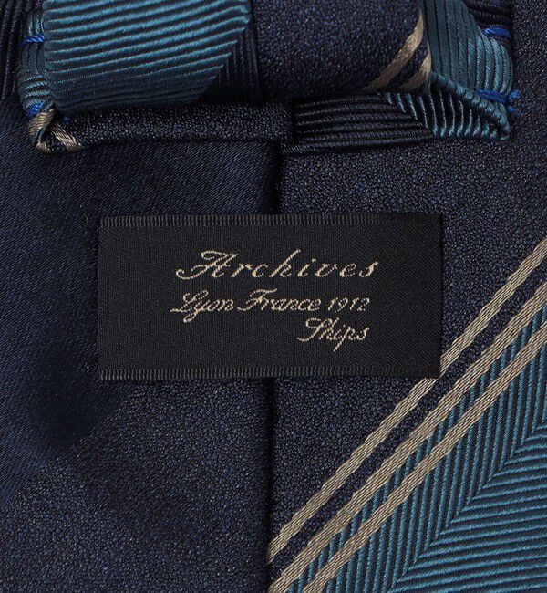 SHIPS「SHIPS: ヴィンテージ アーカイブ シルク ヘリンボーン ワイド ストライプ ネクタイ」|ネクタイ・蝶ネクタイ|