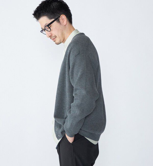 SHIPS「SHIPS: 奥山メリヤス Vネック カーディガン」|カーディガン|