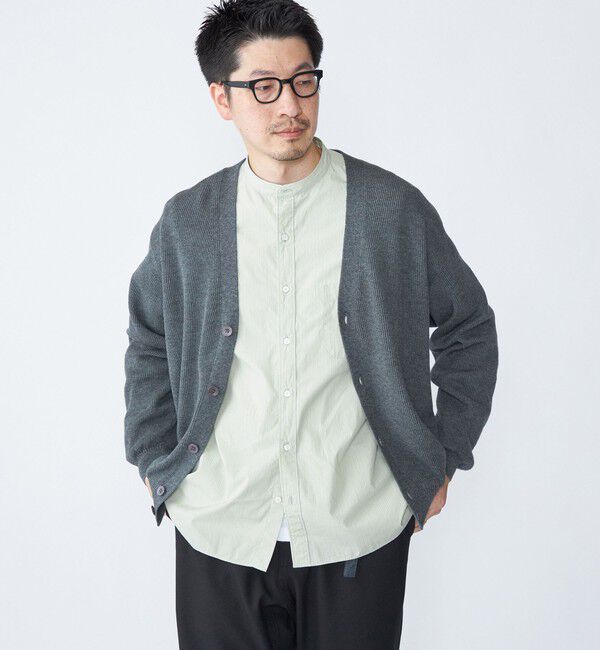 SHIPS「SHIPS: 奥山メリヤス Vネック カーディガン」|カーディガン|